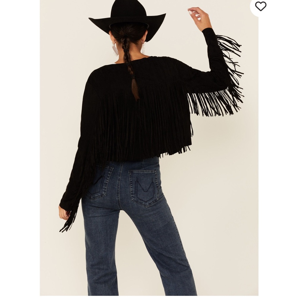 🐴 Vocal Women’s Faux Suede Western Fringe Jacket 🐴 - Picture 3 of 8